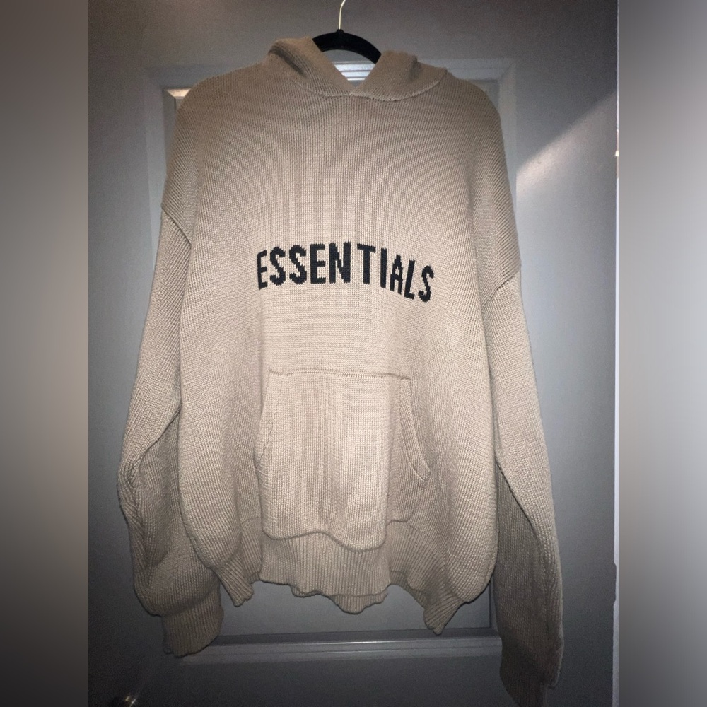 NEW FEAR OF GOD - ESSENTIALS Knit Hoodie - Harvest